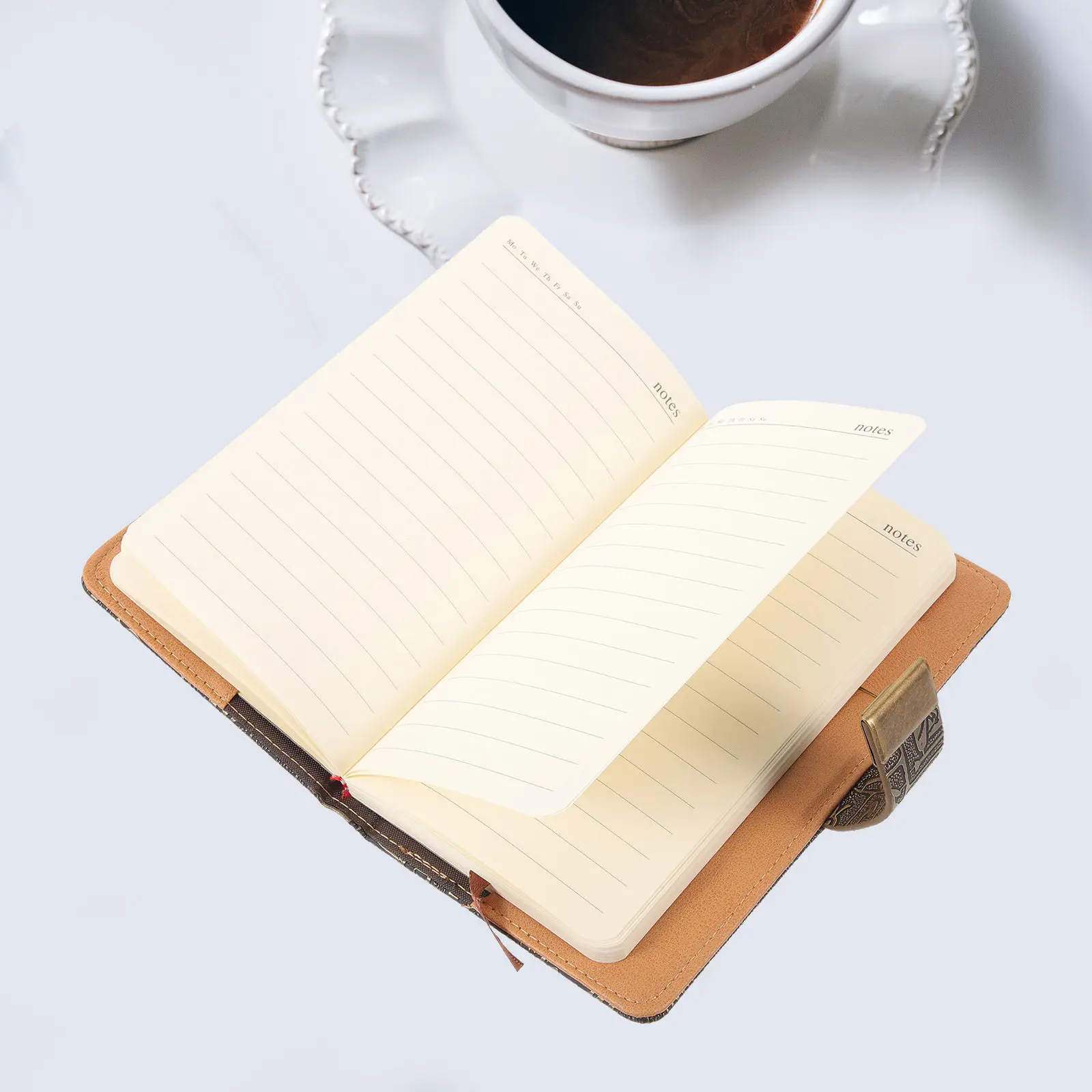 Vintage Notebook A6 Imitation Design Multi Function Notepad with 0-9 Adjustable Code Lock for Diary Scheduling Gift