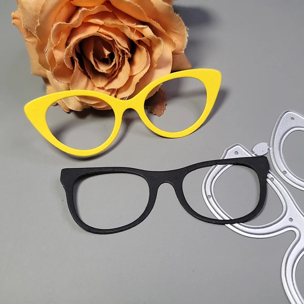 2PC Glasses Cutting Dies Craft DIY Papercutting Home Album Production Tool Embossing Steel Material Scrapbook Glasses Die Cut