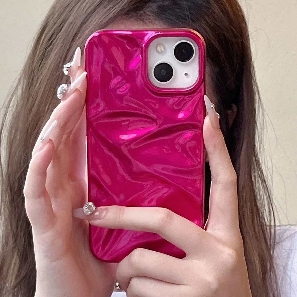 Задний чехол для телефона с 3D рисунком ряби воды для iPhone 16 15 Pro Max 14 Plus 13 12 Pro Max 11, складной защитный чехол-бампер