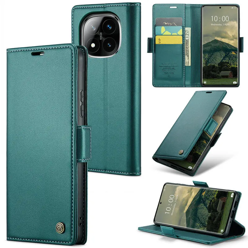 

For Redmi Note 14 Pro Plus 5G Flip Case Anti-theft Brush Leather Wallet Card Armor Phone Shell Xiaomi Redmi Note 14 Case Fundas