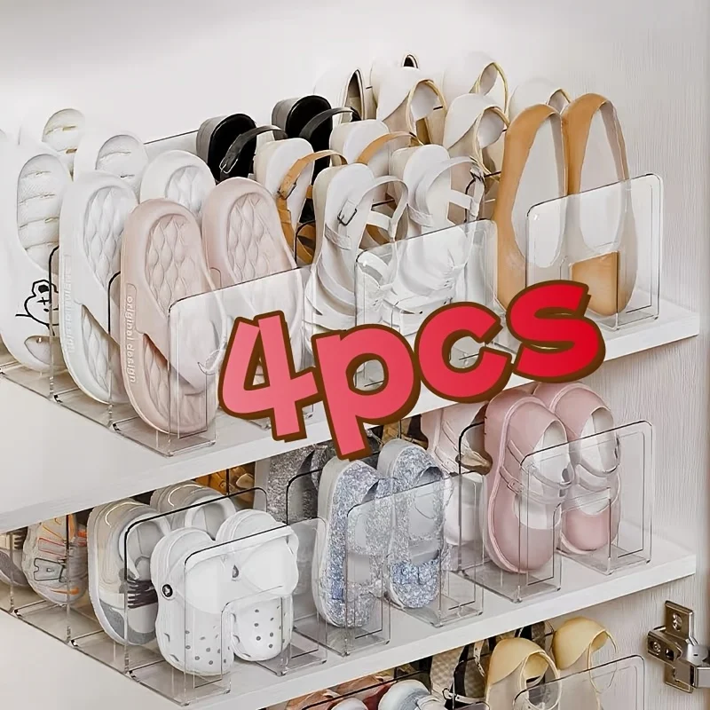 2-Pack Freestanding Plastic Shoe Rack Organizer, Multi-Tiered Space-Saving Storage Shelves for Various Room Types,Standing Shel