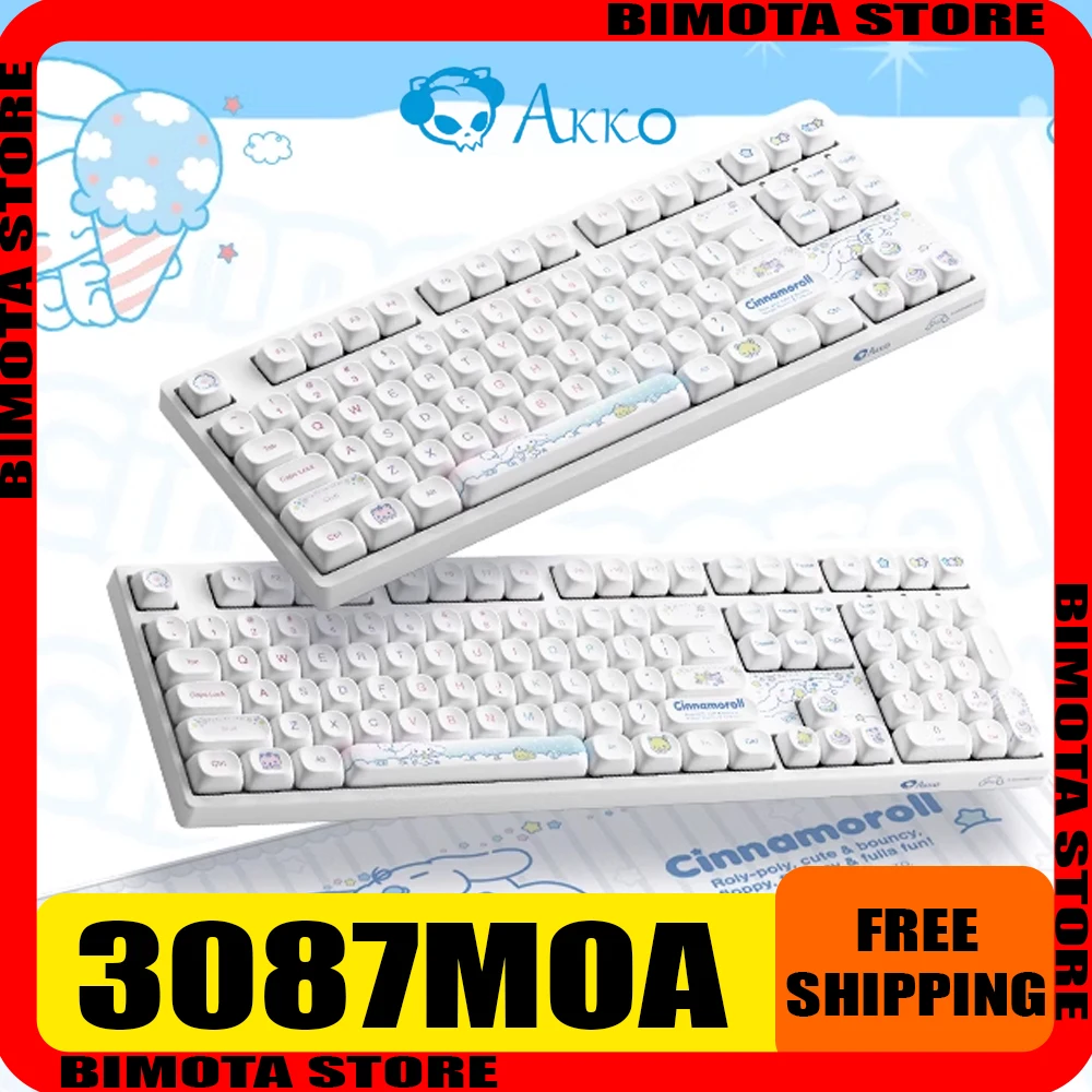 

Akko 3087MOA Mechanical Keyboard Cinnamoroll Wired Keyboard Custom Hot Swap Cartoon Gaming Keyboard For Girl Computer Office