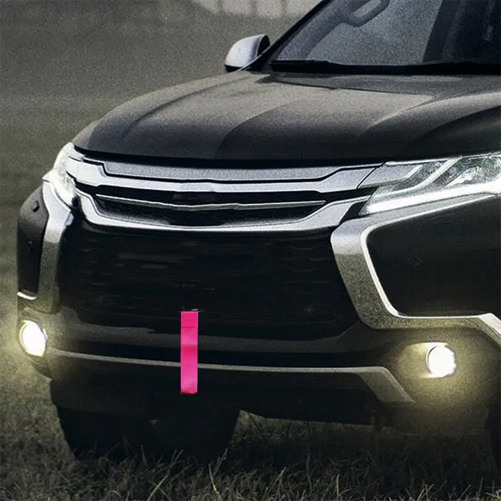 

2Pcs Universal Decorative Tow Straps Car Modifications Easy Installation Front Bumper Tow Strap for Automotive Towing
