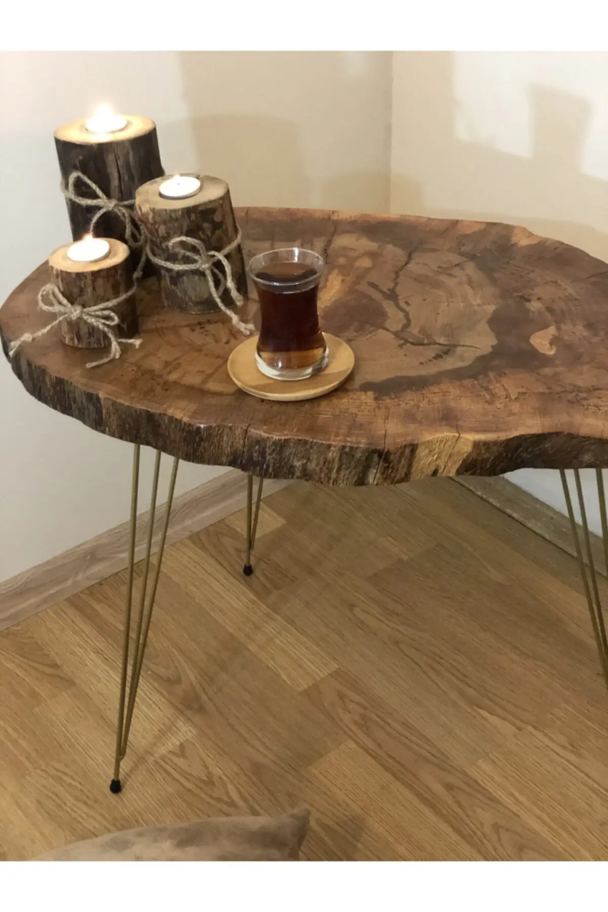 Yenş model kğtğk model Special Design Natural Oak Tree Medium Coffee Table