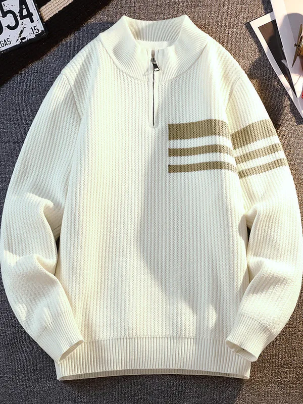 

Мужской вязаный свитер с высоким воротником на осень-зиму, повседневный, универсальный, базовый слой, модный, теплый