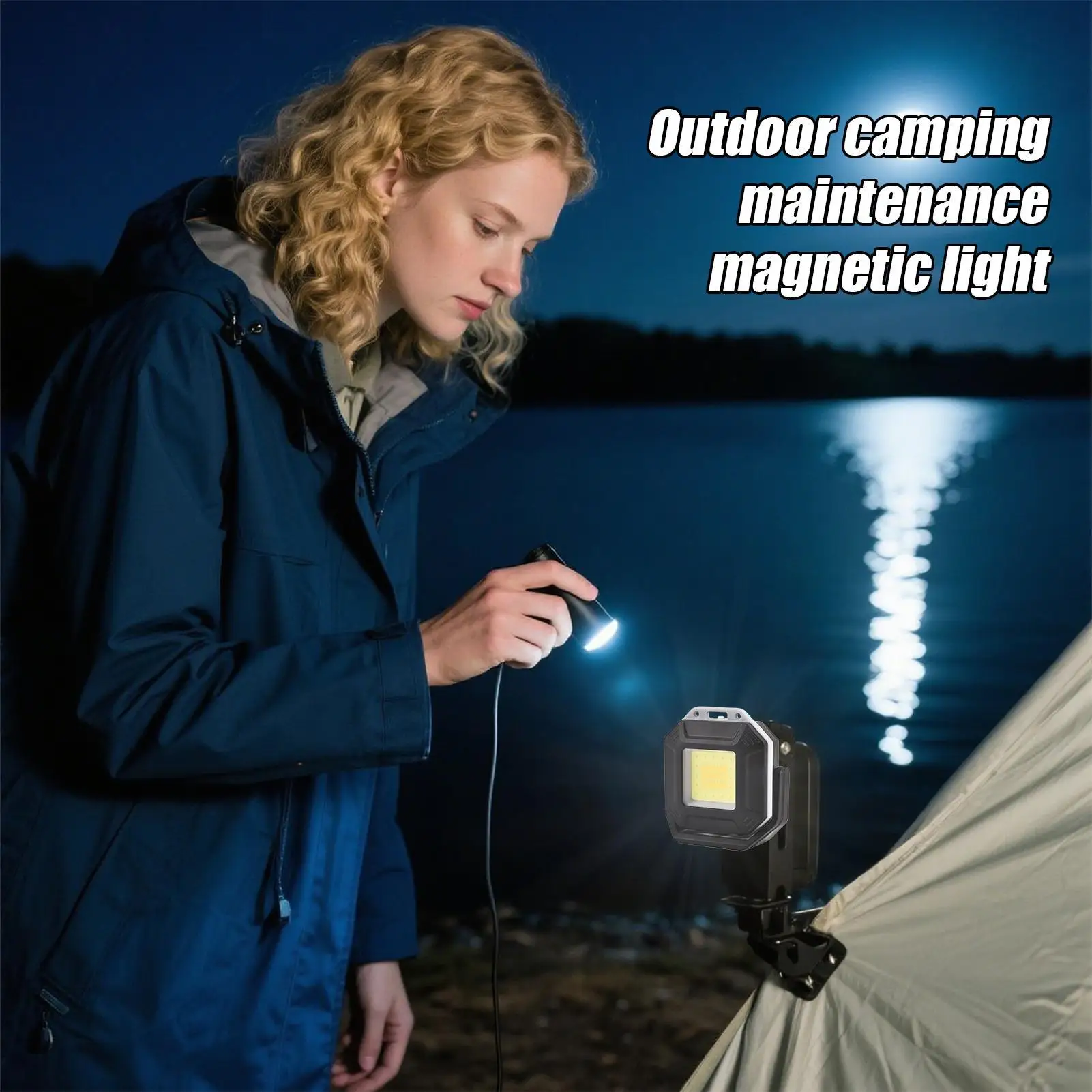 

Magnetic Camping Light Magnetic Portable Work Light Bright Waterproof USB Charging Lamp For Workshop Fishing Outdoor Adventures