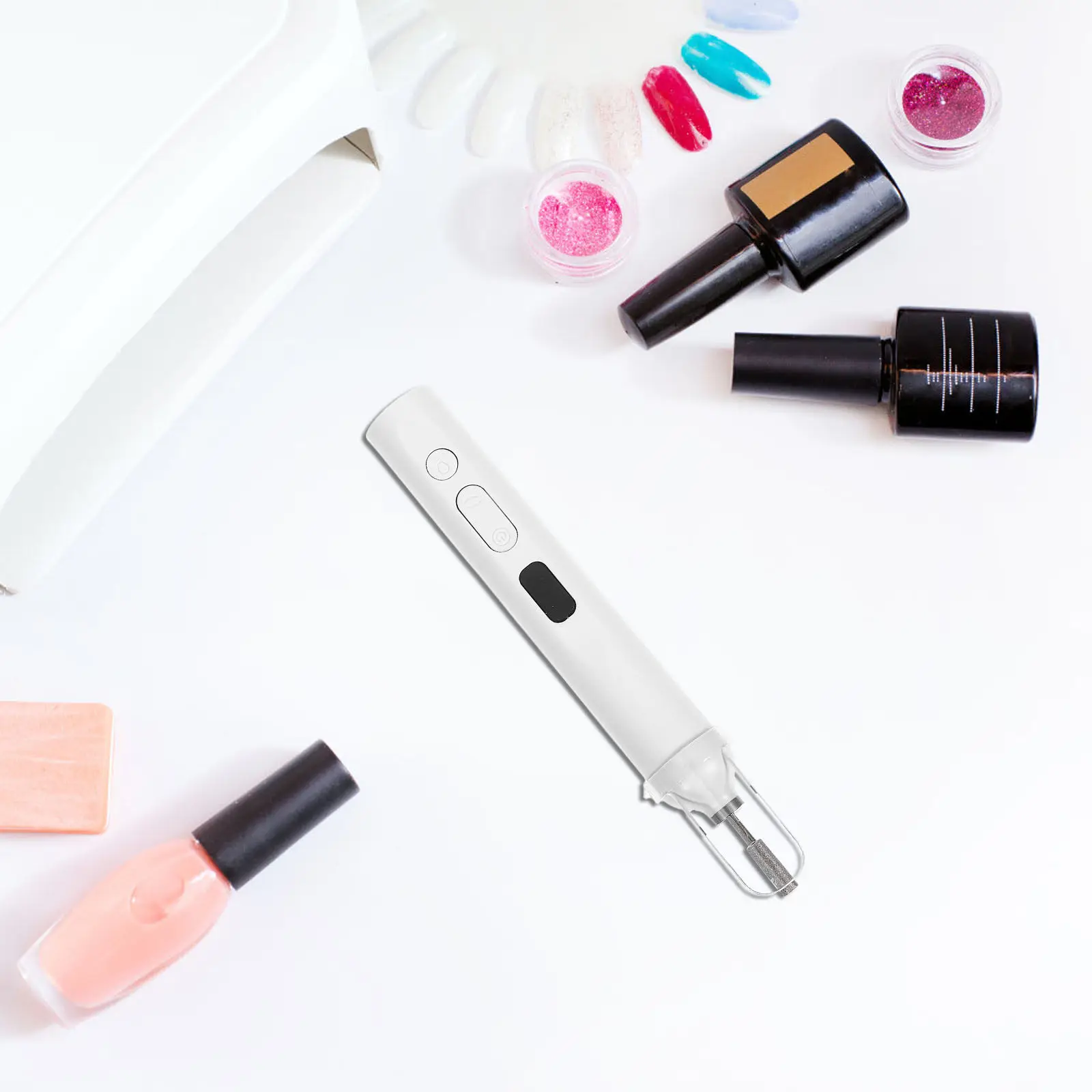 Trapano Elettrico per Unghie 2-in-1 con Lampada Portatile, Design a Penna per Asciugatura Rapida e Lima, Senza Fili, Leggero, per Manicure