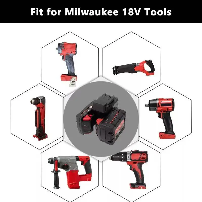 파크사이드, 밀워키, 오지토 배터리 및 공구 18v용 듀얼 배터리 어댑터 - 3Dominion 제작