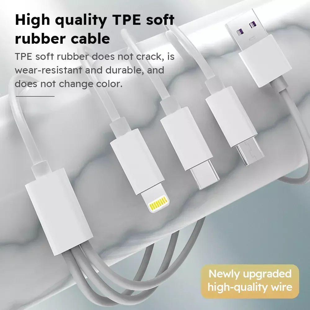 

1.2m/4ft 3 in 1 USB charging cable USB cable For Iphone Samsung Huawei Xiaomi Multi Port Multiple