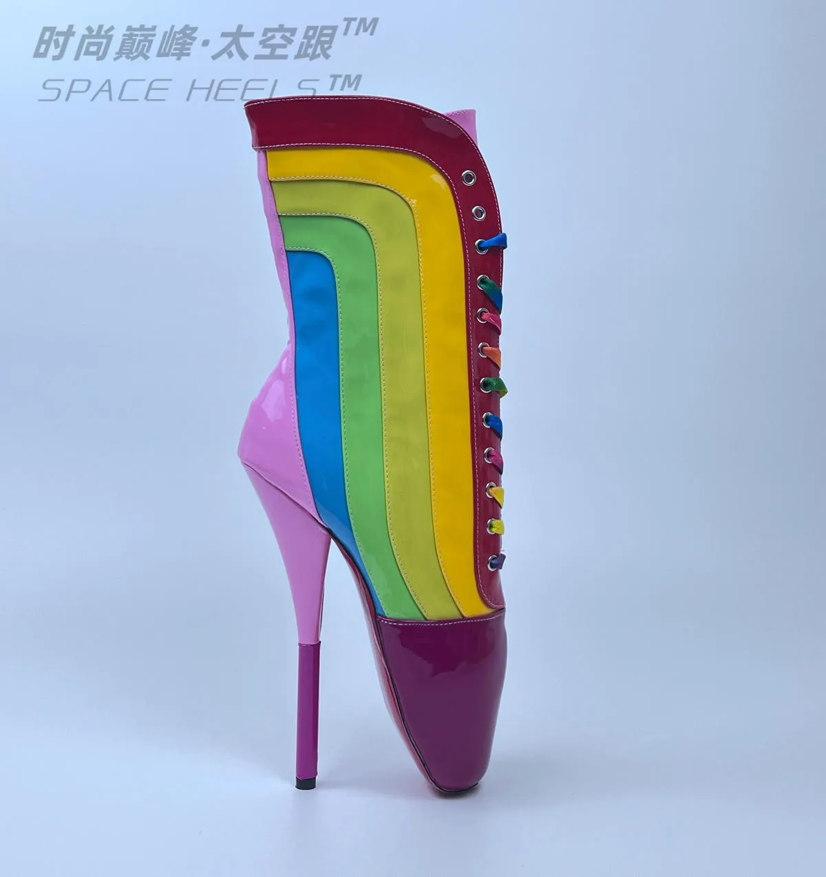 SeekMate Sexy Taste Customized 19CM Super High Heel fetish Ballet Shoes Large Rainbow Color Fashion Shoes