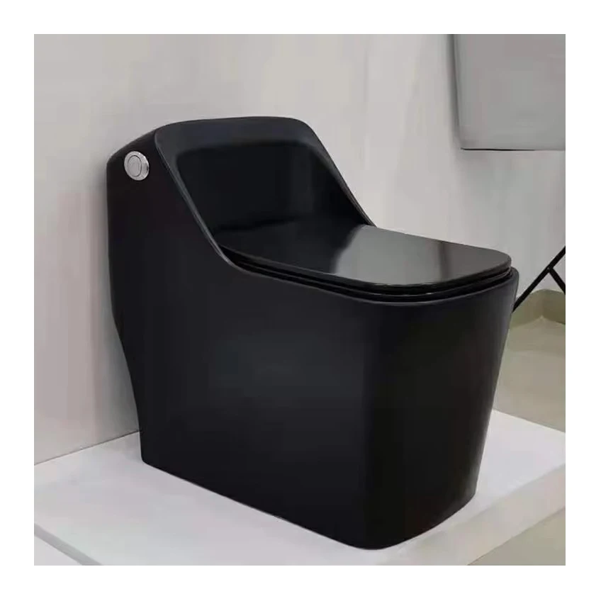 Top quality s trap matt color sanitary ware water closet bathroom wc ceramic water closet one piece square black toilet