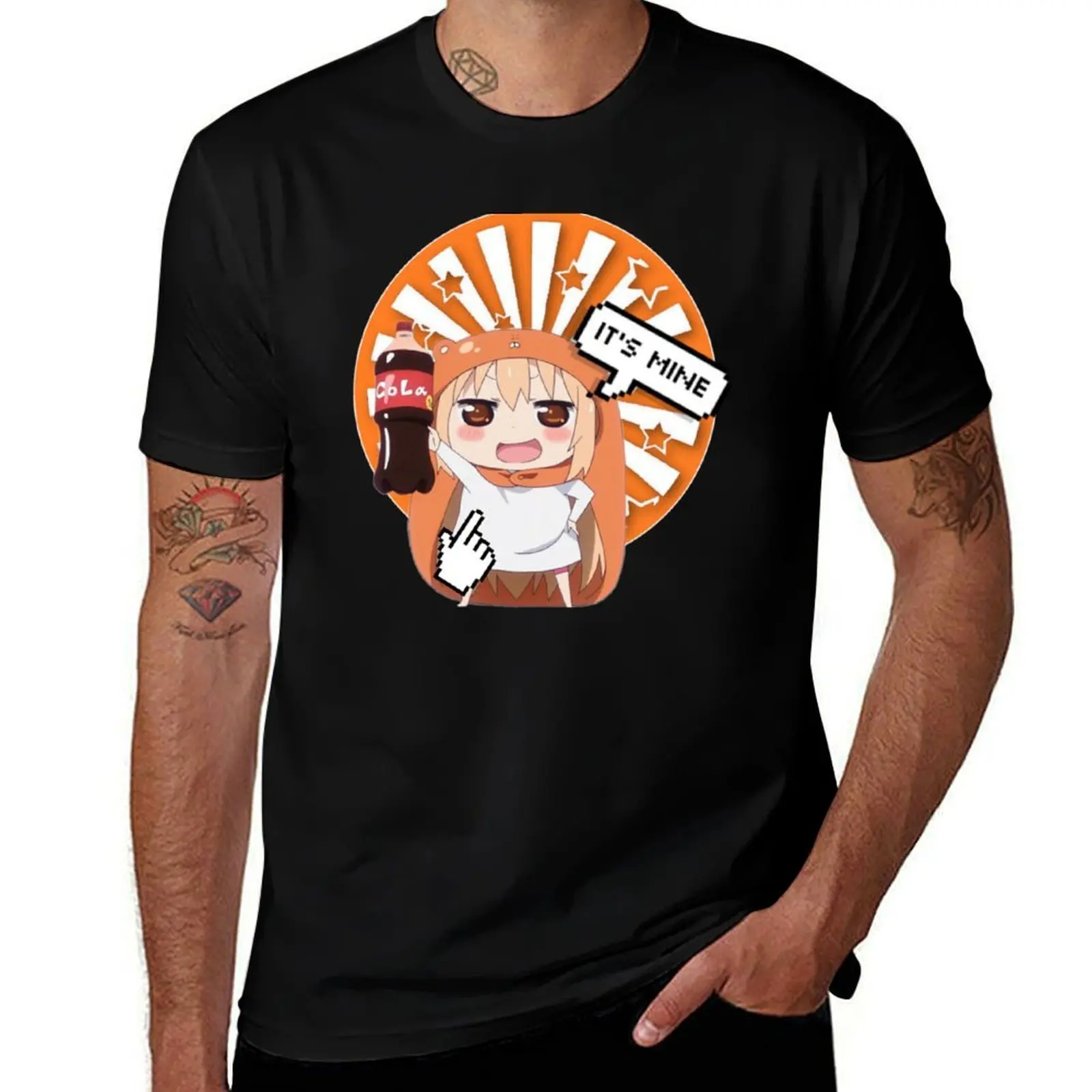 Himouto! Umaru-chan Chibi Anime Manga- Holding Cola - Its Mine T-Shirt Work Daily Short Sleeve Top