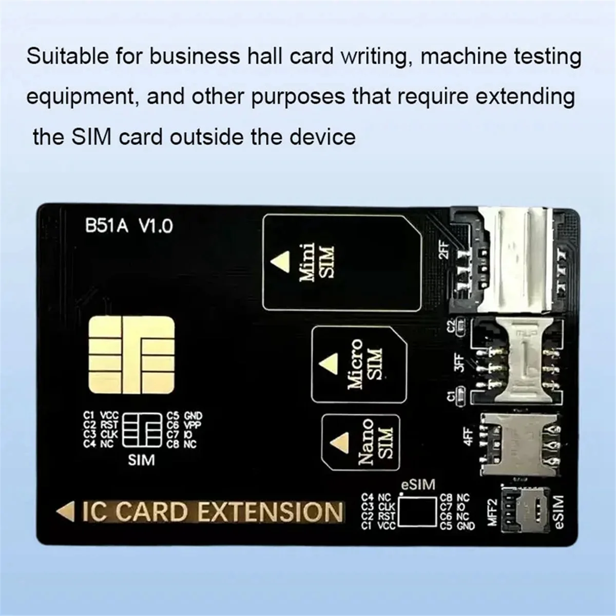 AT59 4 في 1 محول بطاقة الاختبار الهاتف المحمول البطاقة الذكية محول بطاقة فتح اختبار يدعم شريحة SIM صغيرة/مايكرو سيم/نانو SIM/ESIM