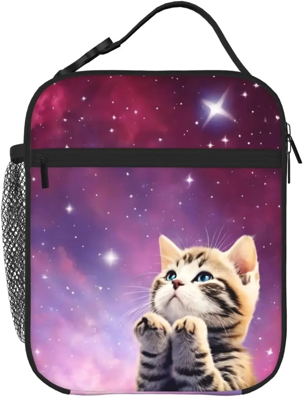 Cute Cat Prayer Lunch Box - Insulated Lunch Bags For Women/Men/Girls/Boys Detachable Handle Lunchbox Meal Tote Bag, Cute Cat