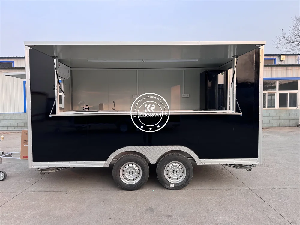 شاحنة طعام متنقلة عصرية جديدة، مقطورة تقديم الطعام، شاحنة طعام متنقلة مجهزة بالكامل تُباع مباشرة من قبل المصنعين
