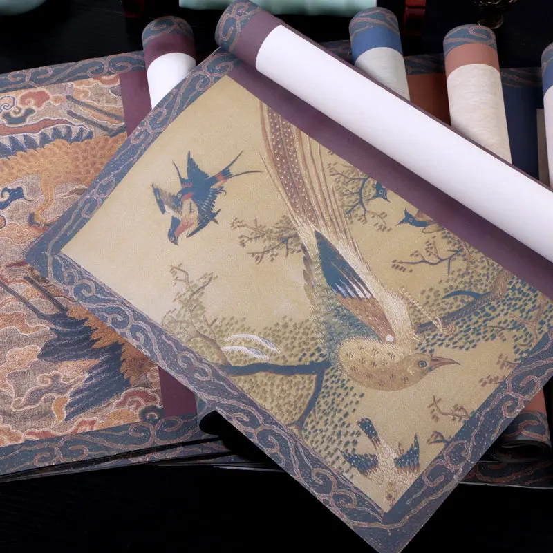 5Pcs Batik Half-Ripe Xuan Paper, Small Kai Calligraphy Rice Paper, Semi-Cooked Brush Art Paper for Chinese Calligraphy Creation
