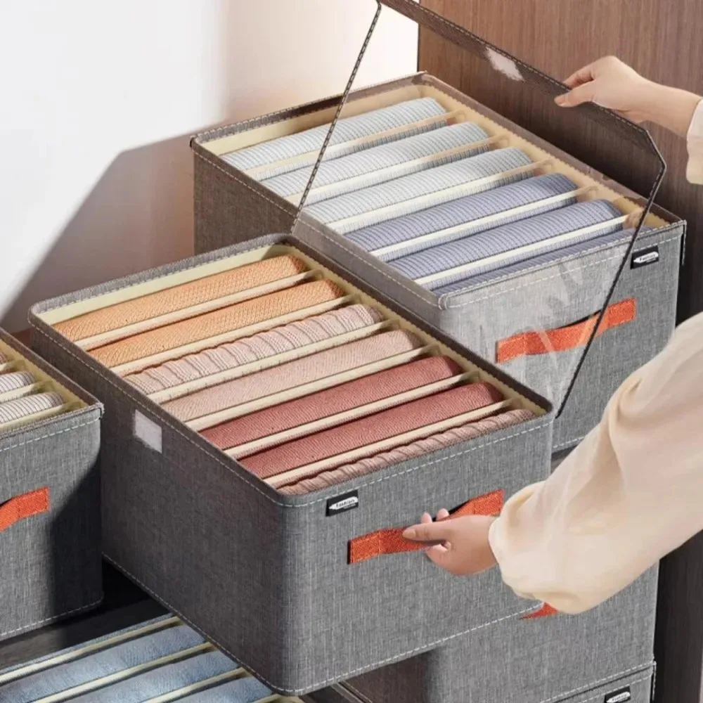 1-2Pcs Oxford Tuch Box Lagerung Partition Lagerung Korb Organizer für Unterwäsche Faltbare Kleidung Boxen Organisatoren Kleidung hause