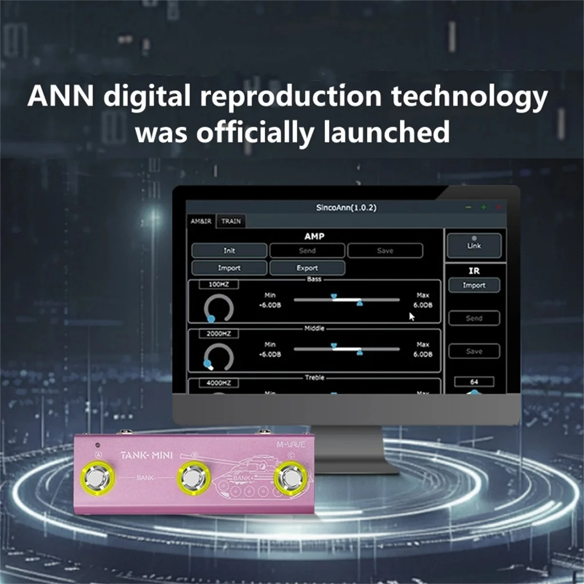 M-VAVE TANK-MINI Kompaktes Multi-Effekt-Pedal – Pro IR/OTG, integrierter Verstärker/Kabel, Mod/Verzögerung/Reverb |   Leistungsstark und tragbar