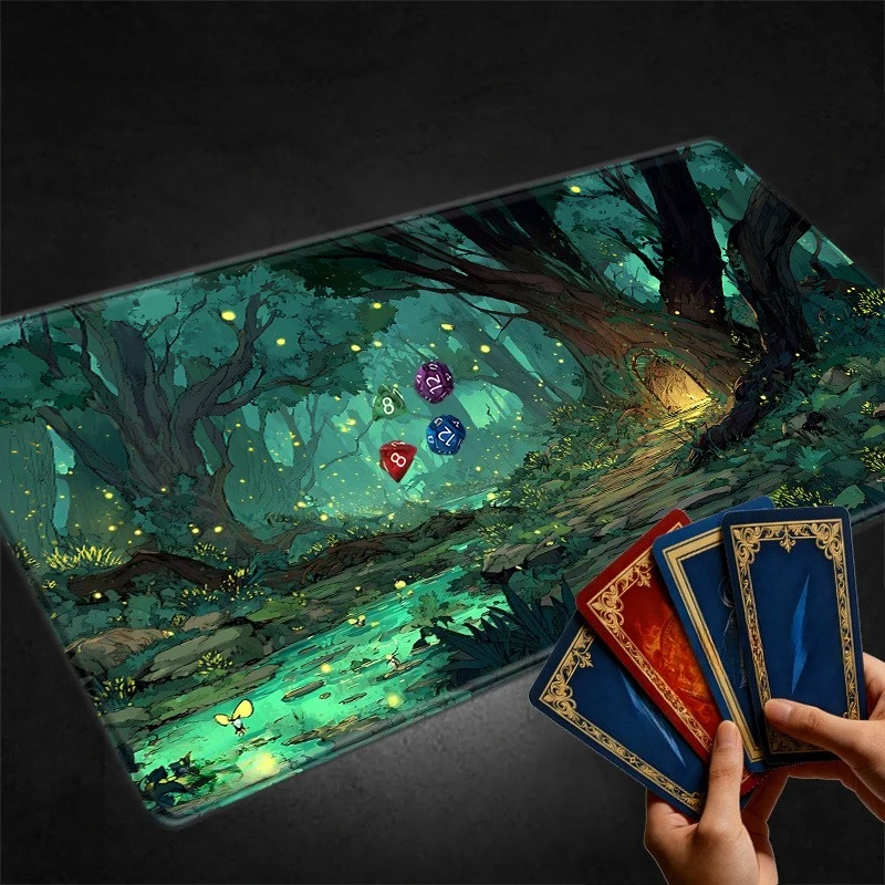 34/5000 Magic Forest Nightlight Game Mat, suitable for trading card games/TCG/tabletop role-playing games desk accessories