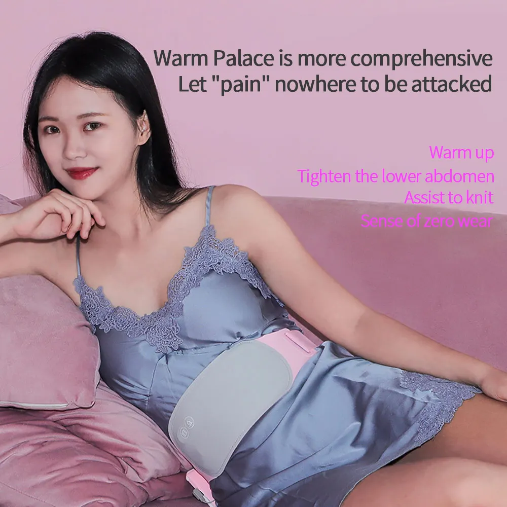 USB Portable Menstrual Heating Pad Warm Palace Waist Belt Period Cramp Massager Washable Heating Pad Dysmenorrhea Relieving Belt