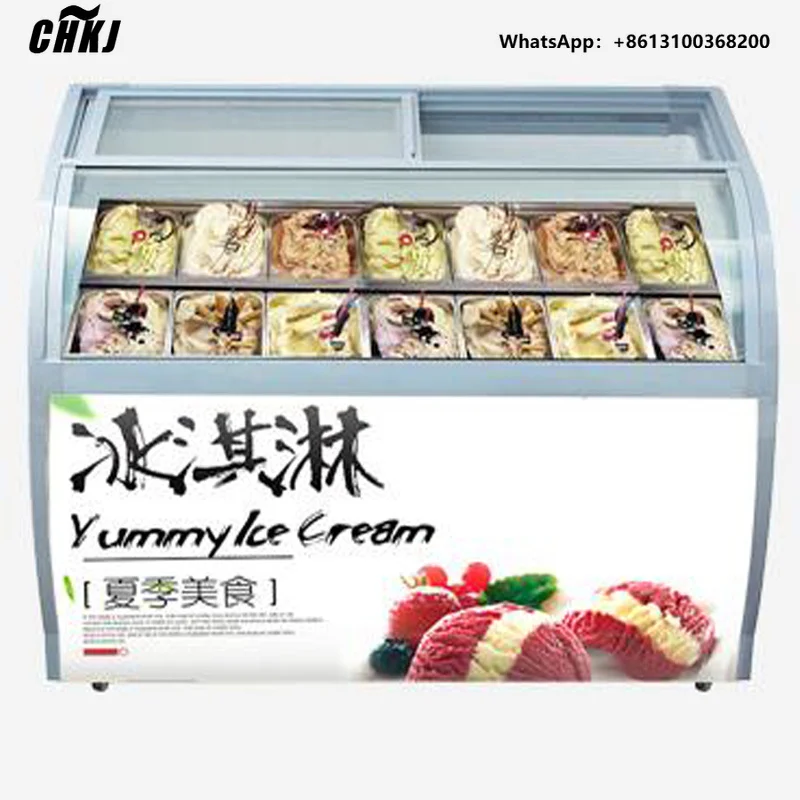 CHKJ Different Capacity Cold showcase Ice Cream Popsicle Display Fridge Popsicle Cabinet zer Machine Ice Cream Display Fridge