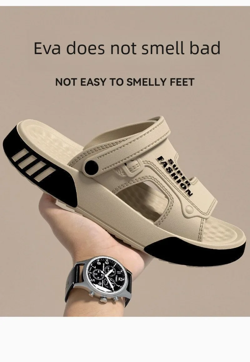 Herren-Slipper, Sommer-EVA-Sandalen mit weicher Sohle, für drinnen und draußen, zum Gehen, für den Strand, Flip-Flops, Herren-Hausschuhe – Detail 11