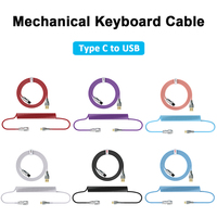 Coiled Cable  Mechanical Keyboard Aviator Cable Type-C to USB Connector Keyboard Aviation Cable For Gaming Keyboard Accessory