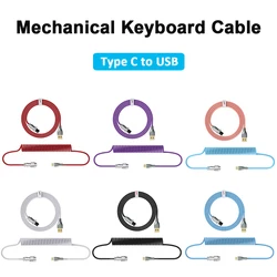 Coiled Cable  Mechanical Keyboard Aviator Cable Type-C to USB Connector Keyboard Aviation Cable For Gaming Keyboard Accessory