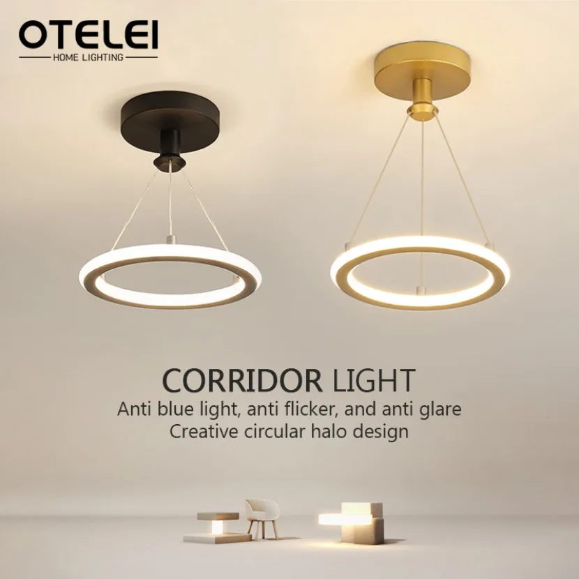 

LED Ceiling Pendant Light Circular Corridor Aisle Balcony Simple Small Droplight Living Room Bedroom Home Decor Hanging Lamp