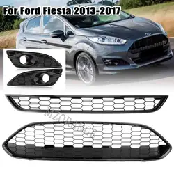 Grade central do para-choque dianteiro do carro para ford fiesta zetec-s 2013-2017 ja8 design modificado st grade superior grelhas de corrida dianteiras esportivas