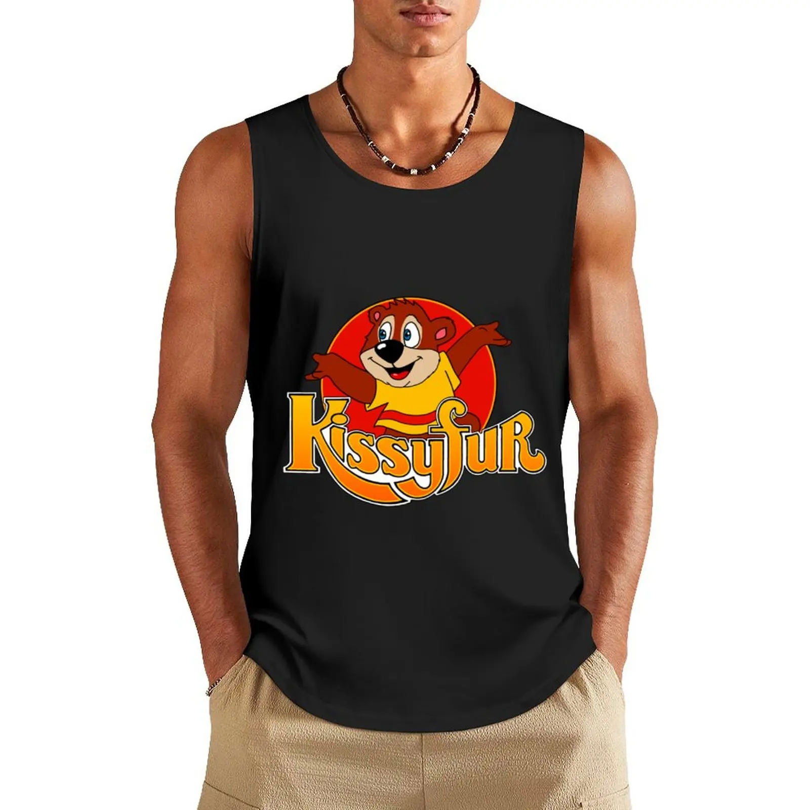 

Kissyfur Tank Top gym shirt men summer T-shirt sports