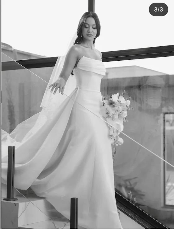 ชุดแต่งงานปี 2025 ทรงเมอร์เมด แบบไร้สาย ทรงเอไลน์ ยาวกรอมพื้น ชุดเจ้าสาวสวยหรู สามารถสั่งตัดตามขนาดได้ vestidos de novia свад