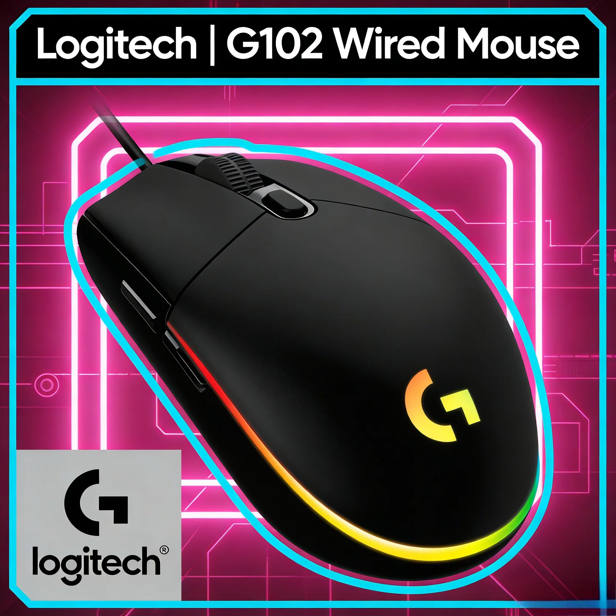 

Игровая мышь G102: легкая, удобная для длительного использования, встроенный аккумулятор