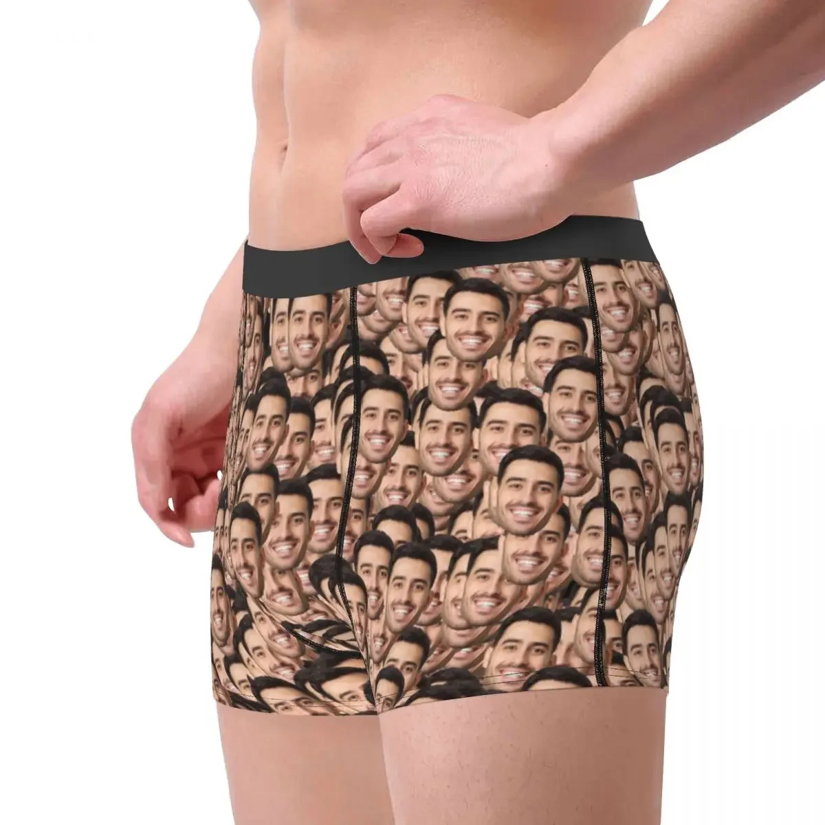 عيد الحب رجل مخصص شخصية الوجه صور الملاكم السراويل سراويل ملابس داخلية جيدة التهوية الفكاهة السروال الطويل