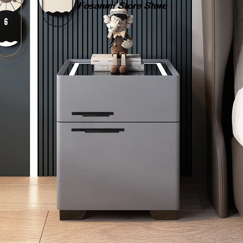 منضدة ذكية آمنة الكل في واحد مع صندوق تخزين متعدد الوظائف للشحن اللاسلكي لغرفة النوم للاستخدام المنزلي بأسلوب بسيط #2