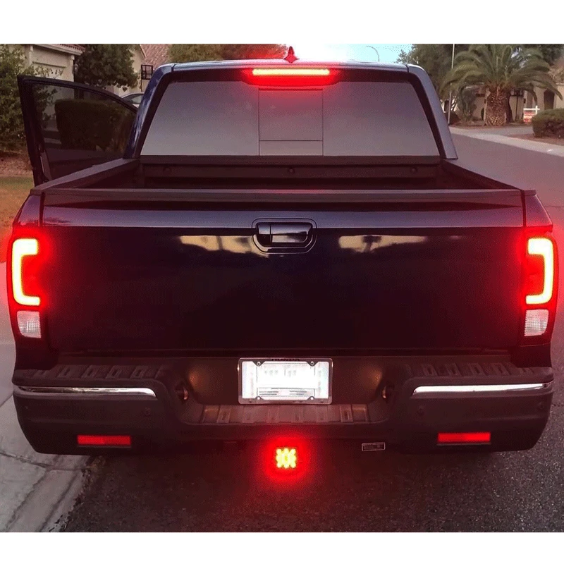 2'' Trailer Hitch Receiver Cover 15 LED Brake Led Lights Tube Cover 4 Pin Car Accessories Car Signal Lamp Warning Strobe Light