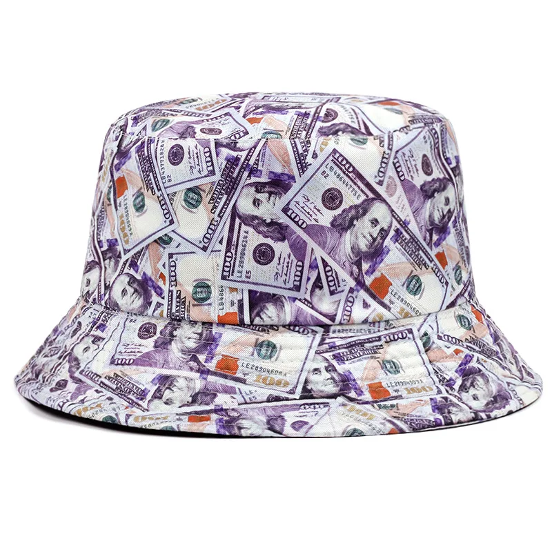 Fisherman Hat New Summer Fashion Banknotes Printed Men and Women Outdoor Sunhat Fashion Sports Hat