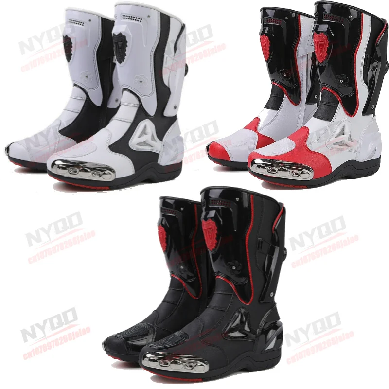 Motorcycle Riding Boots for Men and Women in All Seasons, Anti Fall Protection, Gear Shifting, Ultra-fine Fiber Leather Boots