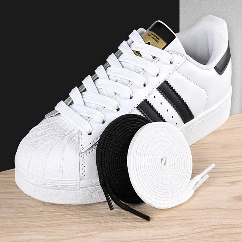 Flat Classic Shoelaces for Sneakers White Black Shoelace Unisex Sports Casual Shoe Laces Shoes Strings Shoes Accessorie Fashion