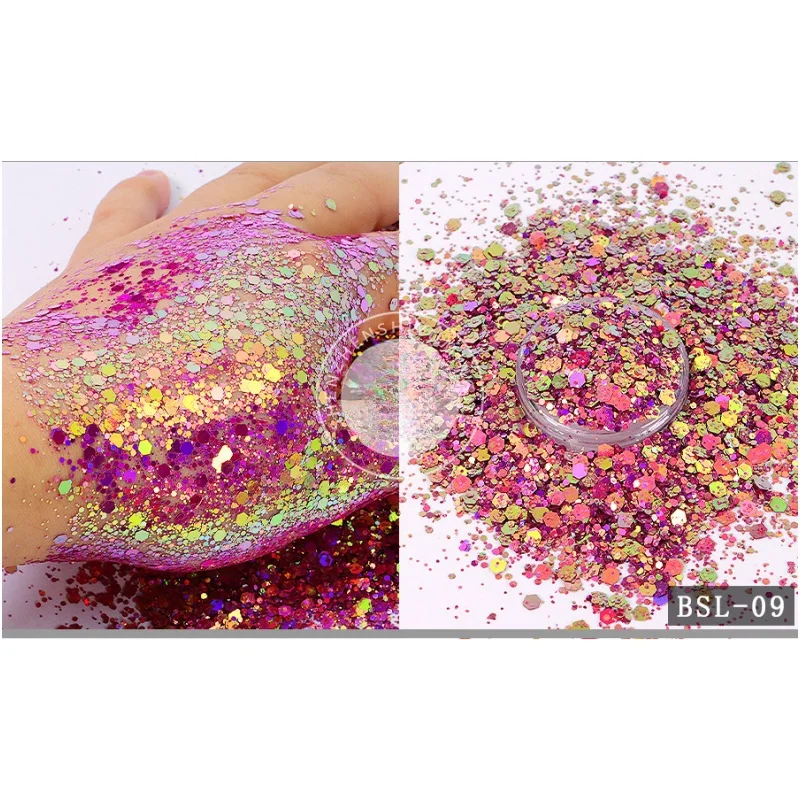 Polvo de lentejuelas camaleón para uñas, purpurina holográfica de sirena, sombra de ojos de cebolla mixta coreana, 10g por bolsa