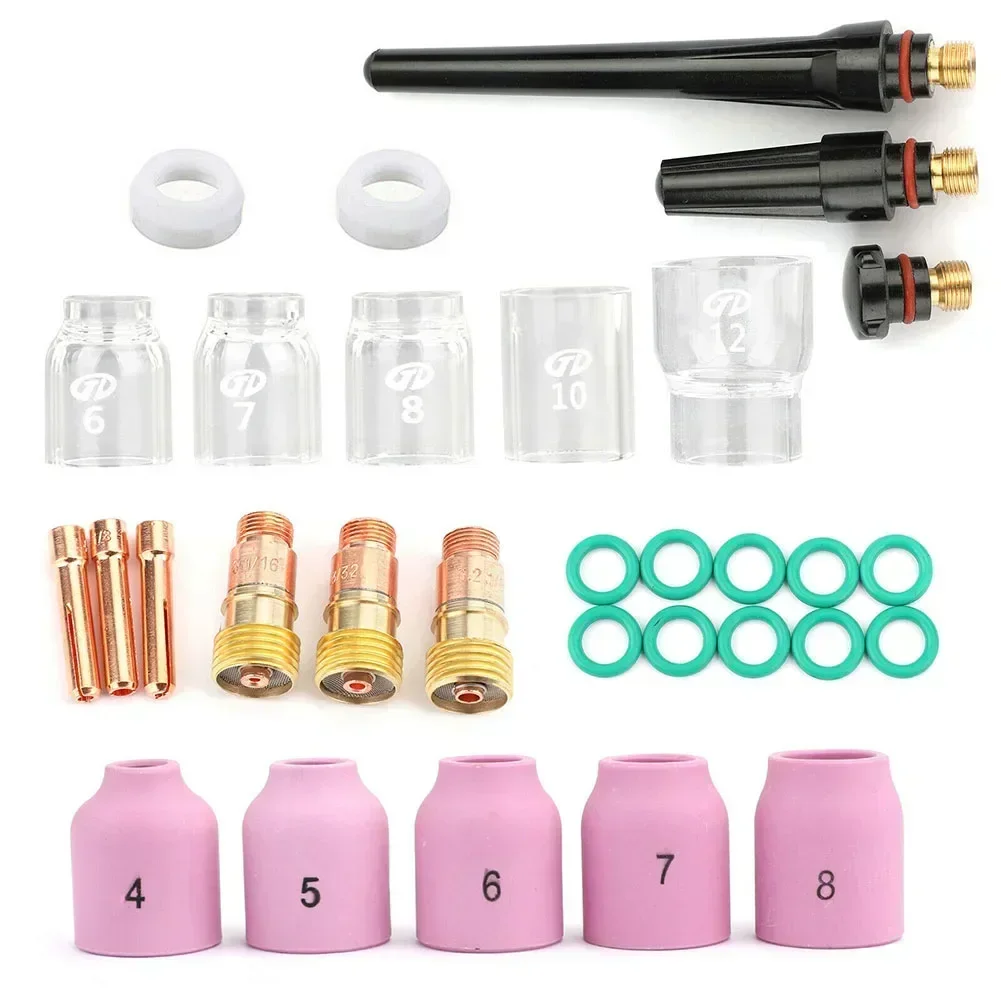 

For TIG Welding Torch Glass Cup Set of 31Pcs for WP171826 Perfectly Suited for WP17/18/26 Models in Your Workshop