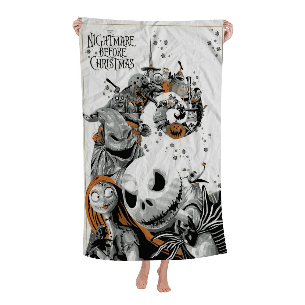 Classic Animated Movie Nightmare Before Christmas Jack coperta in microfibra asciugamani da spiaggia ad asciugatura rapida asciugamano da piscina