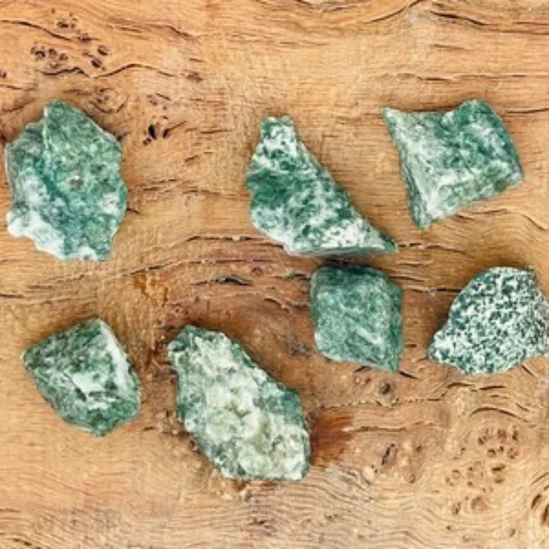 Qinghai Rough Stone - Raw Green Dot Jade Chinese Crystal - Energy Stones - Healing Crystals Home Decor Hoilday Gifts