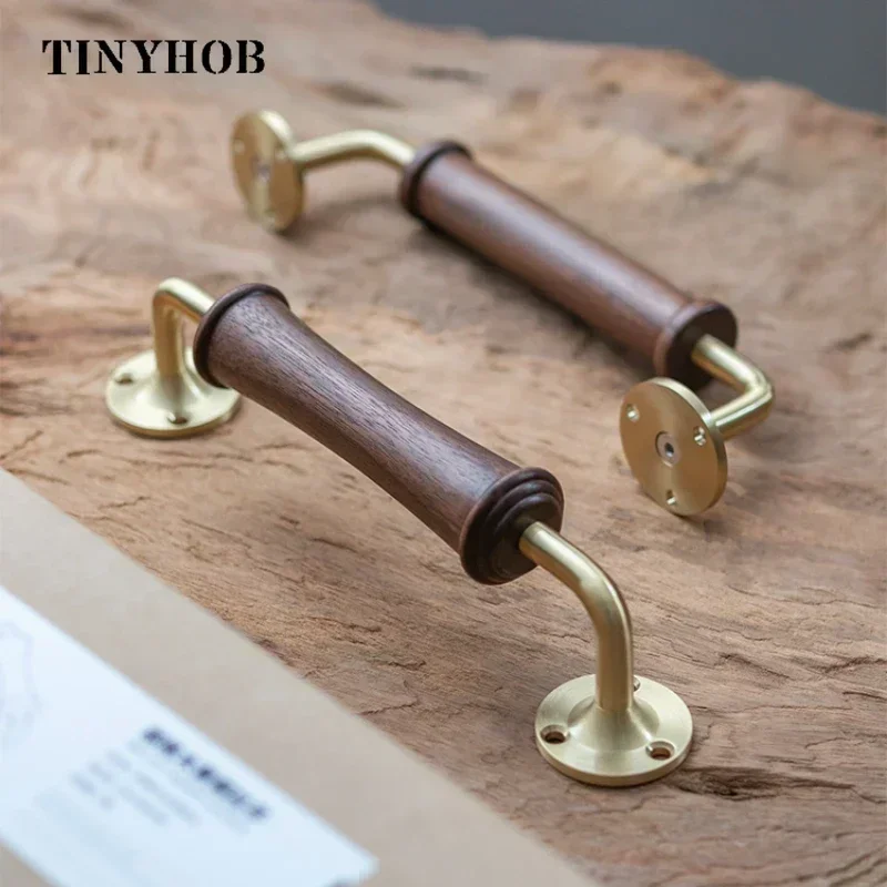 Tinyhob Wood Vintage Sliding Barn Door Handle Pull / Refrigerator Appliance Closet Pull Bar Wood Door Decorative Handle