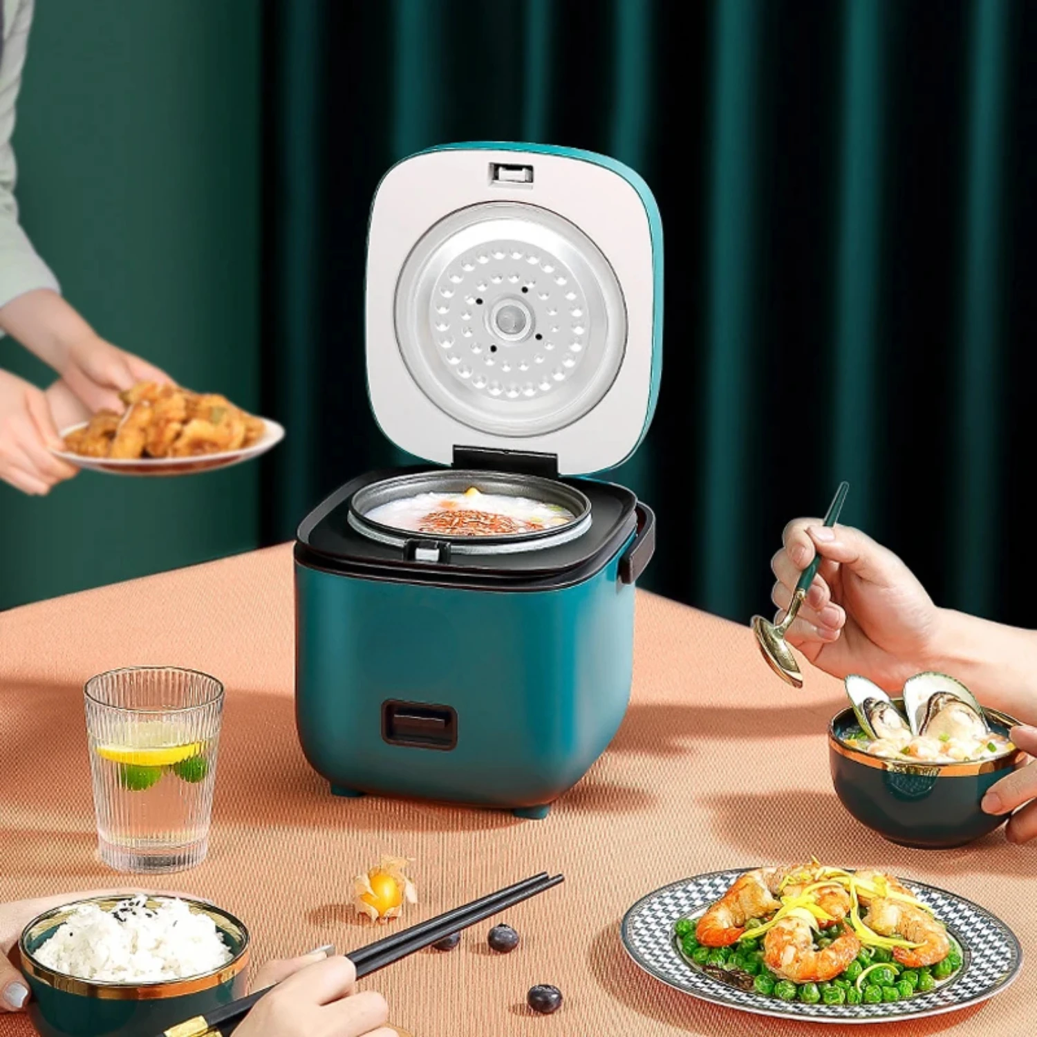 Mini multicooker compacto, eficiente e versátil de alta qualidade - Panela de arroz inteligente conveniente de 1,2L com revestimento antiaderente para Eas