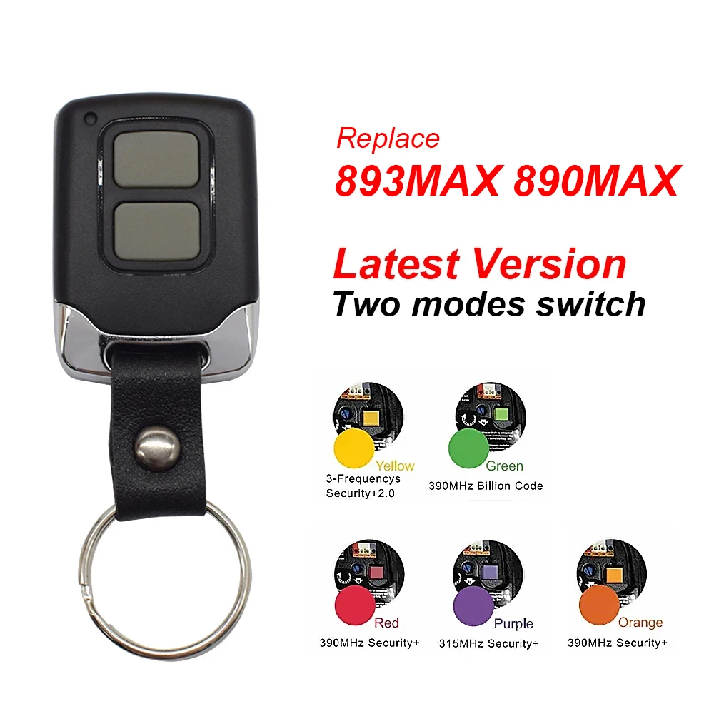 Replace 893MAX 890MAX 2 Buttons Handheld Transmitter for PURPLE RED ORANGE Yellow Green Garage Gate Opener Type