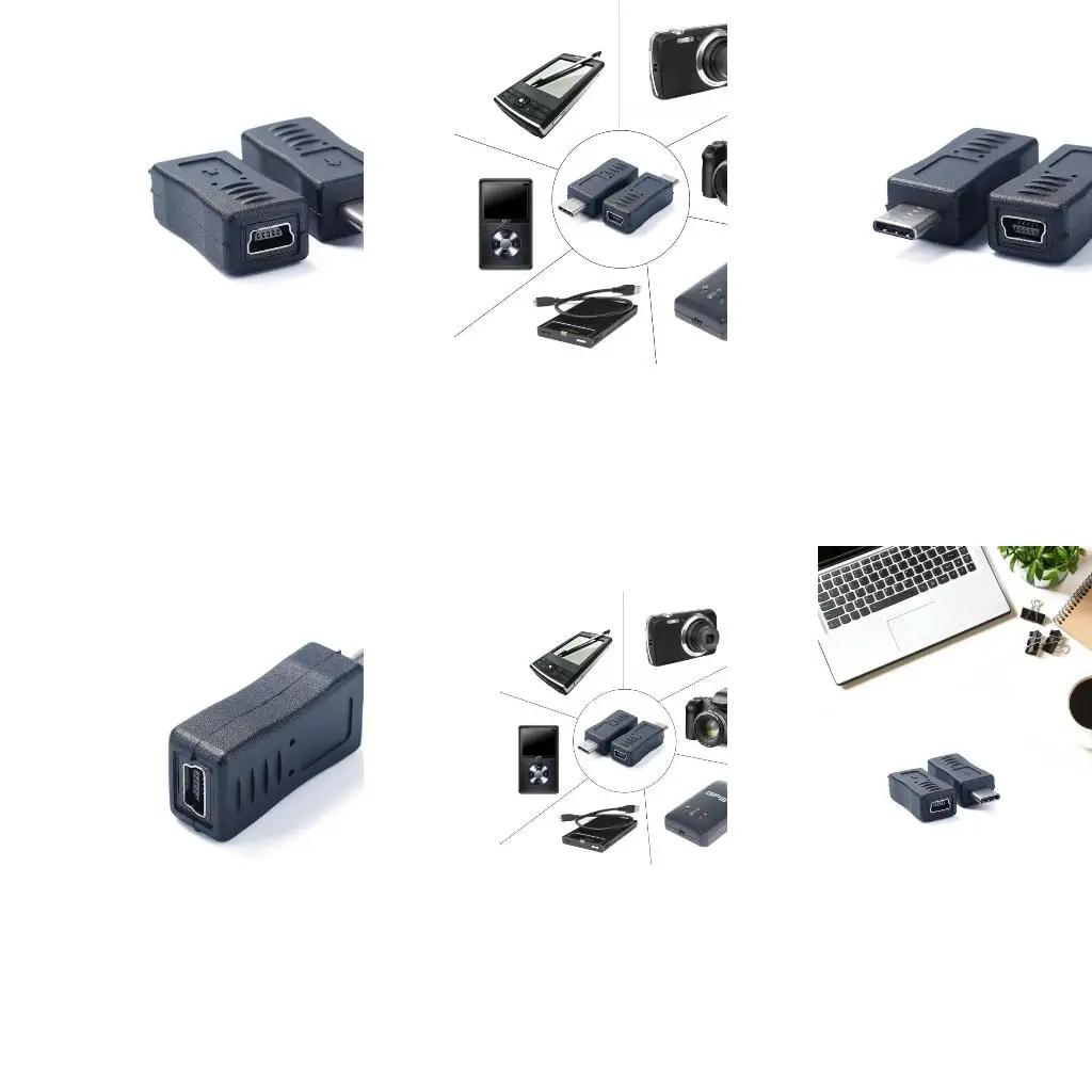 1Pc Type C To Mini USB Adapter USB Type C Male To Mini USB Female Adapter Connector Converter Adaptor For Gamera GPS Phones MP3