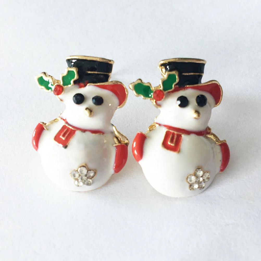 

Western Style Snowman Earrings Miss Christmas Decorations for Women Small Fresh