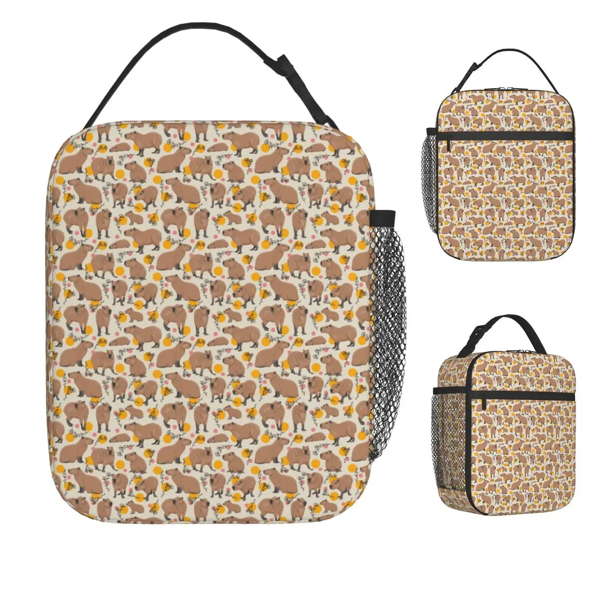 

Kawaii капибара сумка для обеда животное мода пляжный ланч-бокс для девочек досуг с принтом термосумки для обеда водонепроницаемая сумка-холодильник