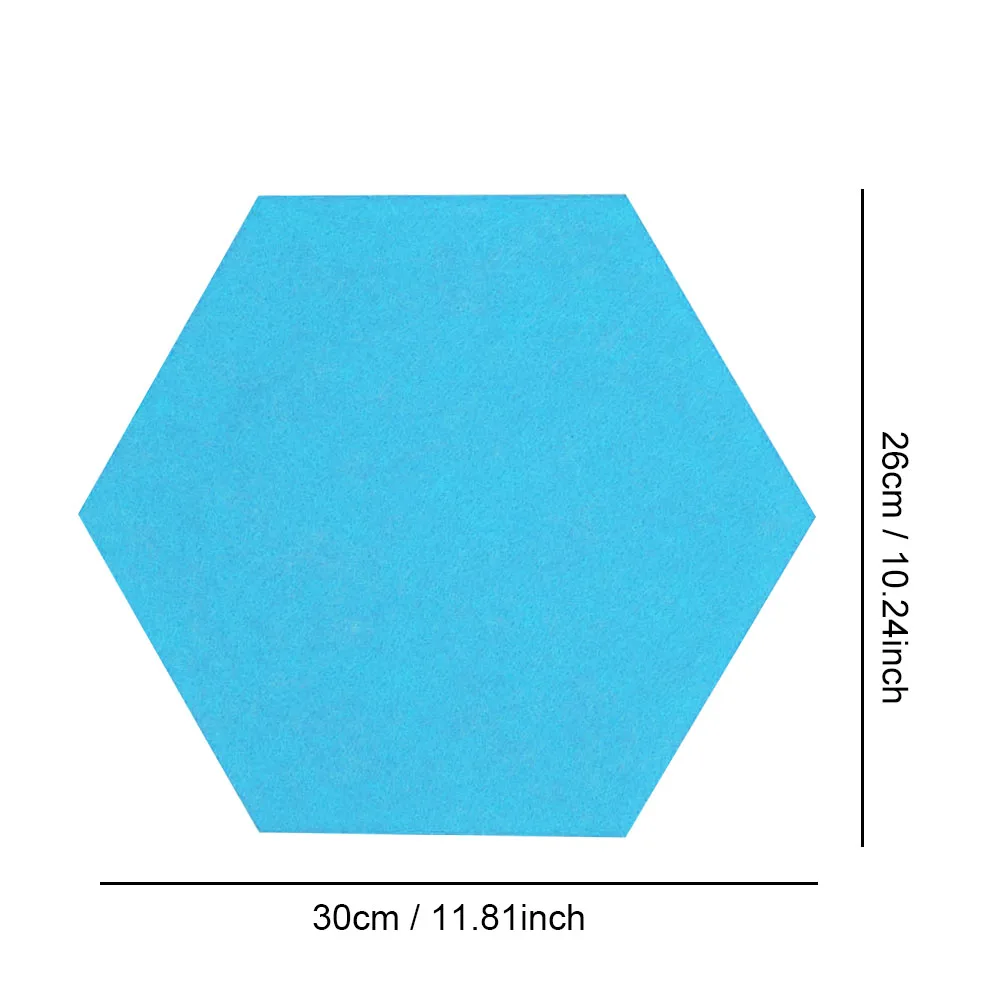 Hexagonal Feltro Boletim parede para a decoração Home, Mensagem Display Board, auto-adesivo Memo, fotos, cores sortidas, 6pcs